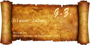 Glazer Zelma névjegykártya